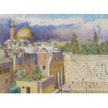 Ceri Shields (born 1964), watercolour, Jerusalem 1992, signed, 8.5" x 11.5", framed, provenance: