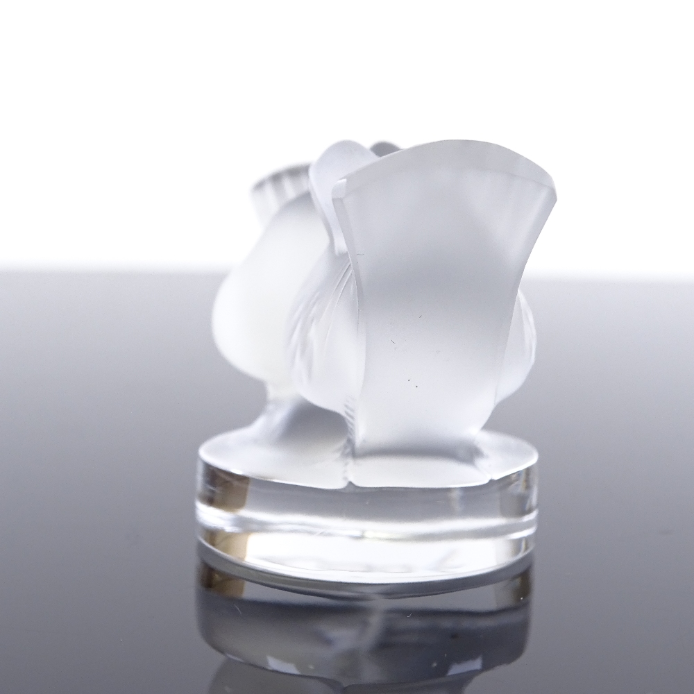 A Lalique kissing doves paperweight, length 7cm. In good condition, small scratches to the body, - Image 5 of 5