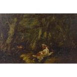 George Armfield, 19th century oil on canvas, Gun dogs and pheasant, 20" x 30", framed Good