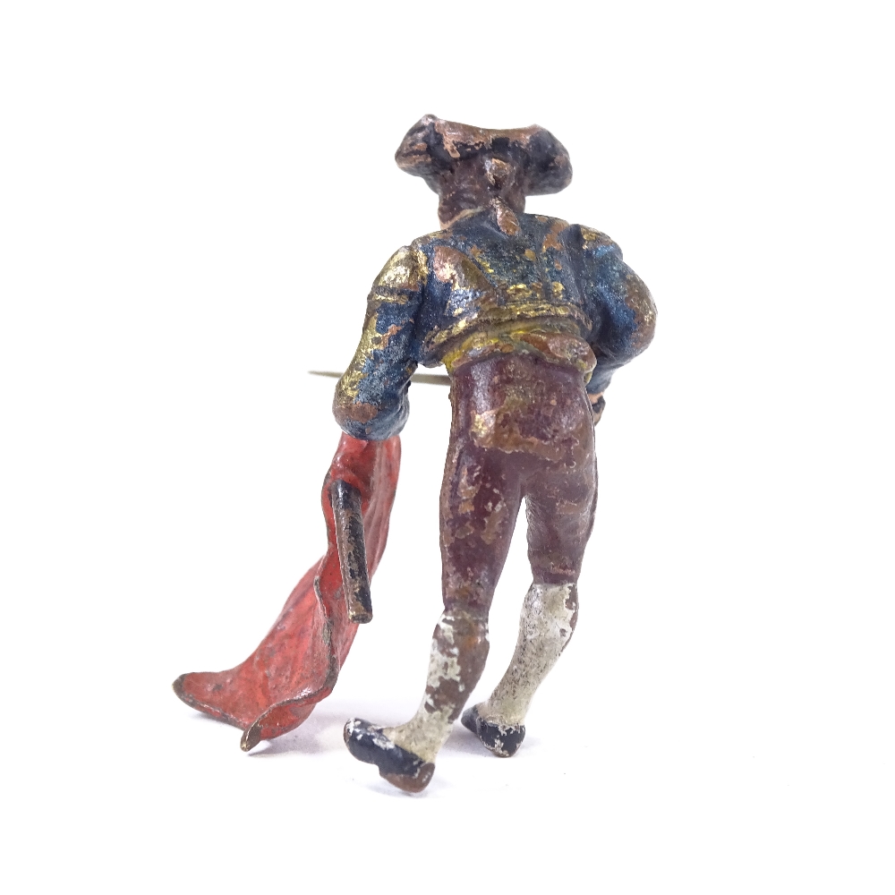 A Vienna cold painted bronze Toreador, height 4cm. All original no repairs, pica and sword are - Image 3 of 5