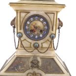 A 19th century French marble 8-day mantel clock, by Woppenheim of Paris, gilt-bronze mounts with