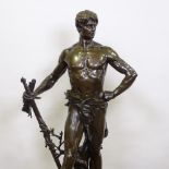 Eugene Marioton (French 1854-1933), a substantial classical bronze sculpture titled "La Force
