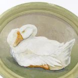 Clive Fredriksson, oil on board, sleeping goose, 16" x 19", framed