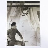 Jean Cocteau, a photograph of the artist in his studio, 9.5" x 6.75", unframed Very good condition