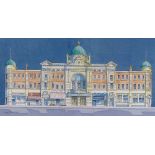 David Ramshaw, watercolour, Tunbridge Wells Opera House, signed, 11" x 21", framed Good condition