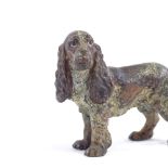 A miniature cold painted bronze Spaniel, no maker's marks, early 20th century, length 6cm