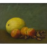 Mid-20th century oil on panel, still life, unsigned, 12" x 14", framed Good condition