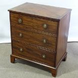 A 19th century mahogany chest of drawers, 3 long drawers, width 78cm. Height 89cm, depth 52cm.