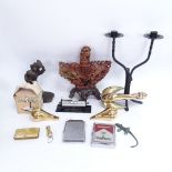 Various collectables, including Mamod polishing machine, large Oriental soapstone carving, large