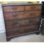 A Georgian mahogany 5-drawer chest, on bracket feet, W118cm