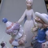 3 Lladro figures, tallest 28cm