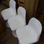 A set of 3 circa 1960s Robin Day style chairs, on tulip style bases