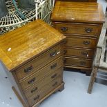 2 reproduction mahogany 4-drawer chests, W44cm