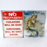 2 modern lithographed tin signs, height 40cm (2)