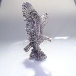 A Comyns Studio Collection sterling silver-clad wings up bald eagle, with impressed marks, height