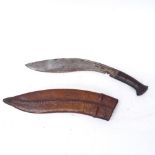 A Second War Period kukri knife, blade marked Pioneer Calcutta, dated 1943, blade length 34cm