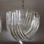 WITHDRAWN. An Italian Murano glass chandelier of stylised design