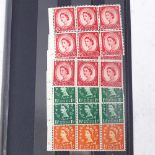 Various Elizabeth II British stamps, including 1952 Tudor Crown watermark