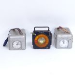 A Junior Quartz Computer Timing Clock, and Vintage STB pigeon racing clocks, case length 20cm (3)