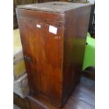 A 19th century mahogany cabinet with single door, opening to reveal 12 filing trays (1 missing),