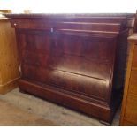 A 19th century French rosewood and marble-top commode, with 4 long drawers, on plinth base, W130cm