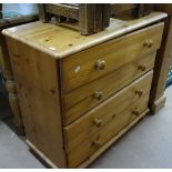 A modern pine chest of 4 drawers, W79cm