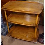 An Ercol 3-tier tea trolley on turned supports, W71cm
