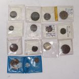 Various coins, including Roman Ancient, Italian, Turkish, Indian etc