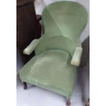 An Antique upholstered invalid armchair