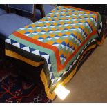 An Antique patchwork throw, 216cm x 150cm