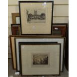 A collection of framed engravings and photographs (9)