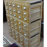A set of 3 Vintage filing cabinet, each set with 15 drawers, W100cm each