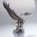 A Comyns Studio Collection sterling silver-clad golden eagle, with impressed maker's marks and
