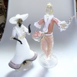 2 Murano glass figures, tallest 28cm