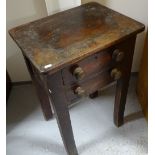 A 19th century mahogany side table, with 2 frieze drawers, W50cm, H74cm