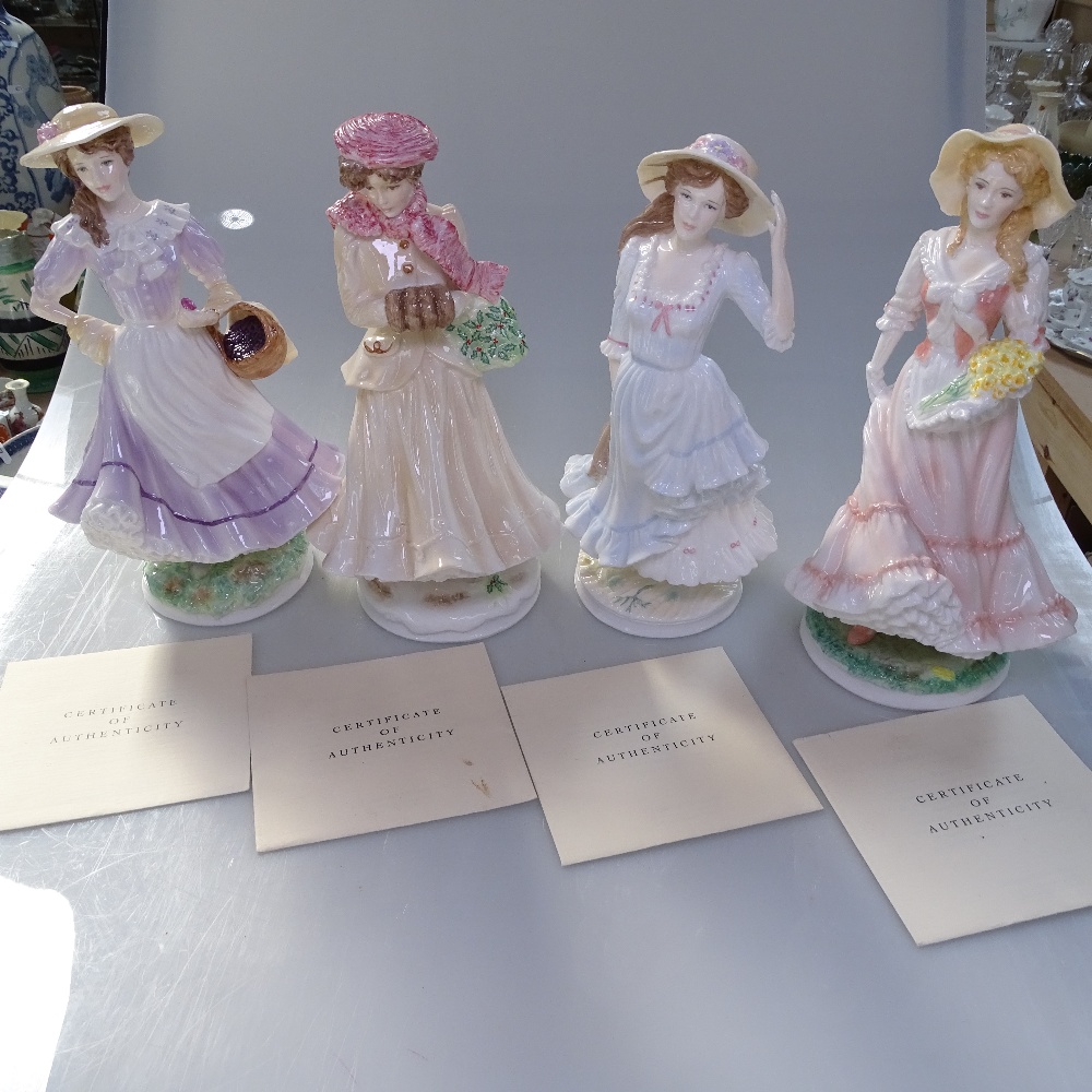 A set of 4 Royal Worcester figures depicting the seasons, height 24cm
