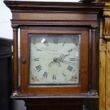 An 18th century 30-hour longcase clock, with square painted dial and one subsidiary dial, marked