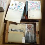 A collection of various stamps, albums and ephemera