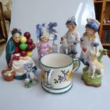 A Royal Doulton Balloon Seller HN1315, a Wade Blow Up figure, Wemyss Tyg etc