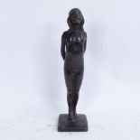 W Braun, Art Deco bronze sculpture, nude female dancer, signed and dated 1921, height 23cm
