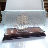 A 925 silver filigree study of a 3-masted sailing ship