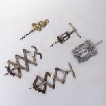 Various corkscrews, including lever type etc (5)