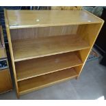 A mid-century teak 4-tier open bookcase, W76cm