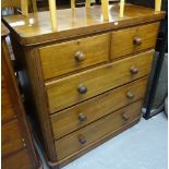 A Victorian mahogany 5-drawer chest, W101cm