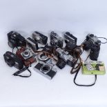 Various cameras, equipment and lenses, including Pentax, Zenit-B etc