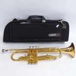 A Yamaha YTR2330 gold lacquered 3-valve trumpet, serial no. U80647, length 54cm, in original