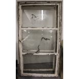 A pair of aluminium glazed windows, H94cm