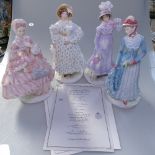 A set of 4 Royal Worcester Victoria & Albert Museum Walking-Out dresses of the 19th Century