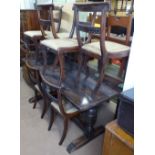 A set of 6 Regency faux rosewood dining chairs, with drop-in seats