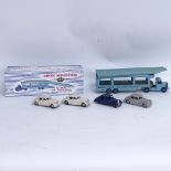 A Dinky Toys 982 Pullmore Car Transporter and Loading Ramp with reproduction box, and 4 Dinky